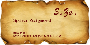 Spira Zsigmond névjegykártya